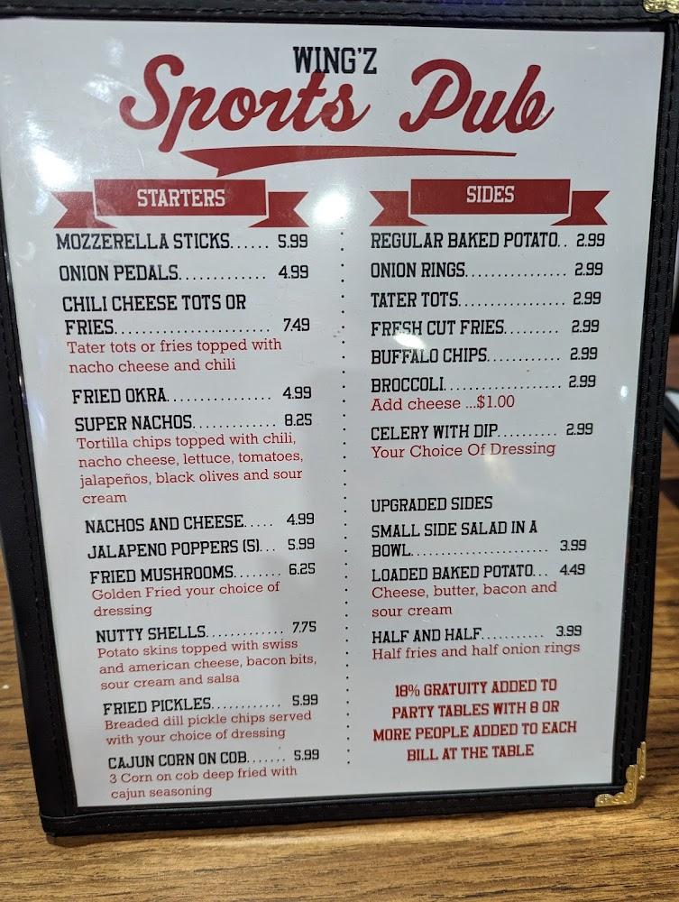Wingz Sports Pub Menu image 4